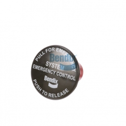 Bendix 240921 PP-1 Button, Black, 3/8" Shaft, 1-1/2" Dia., SYSTEM EMERGENCY CONTROL