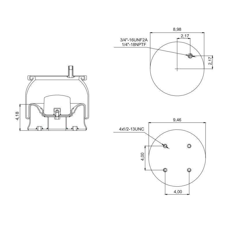 889270 Air Bag, Replaces S20010 Hendrickson Trailer HT230T & Firestone ...