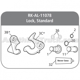SAF Holland RK-AL-11078 Manual Release Lock Kit for FWAL Aluminum Fifth Wheels
