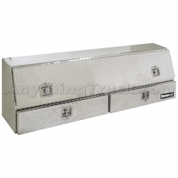 Buyers Products 1705641 Diamond Plate Aluminum Topsider Contractor Box, 72", One Door, Two Drawers