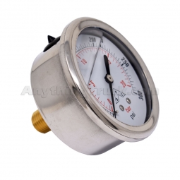 Buyers Products HPGCB300 Glycerin-Filled Hydraulic Pressure Gauge, Center-Back Mount, 0-300 PSI
