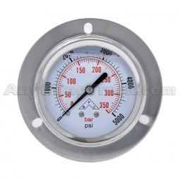 Buyers Products HPGP5 Silicone-Filled Hydraulic Pressure Gauge, Flange-Mounted, 0-5000 PSI
