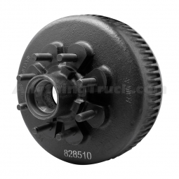 PTP 828510 Hub/Drum for Dexter 8K Trailer Axles, with Bearing Cups and Wheel Studs, 8 on 6.50", 5/8"