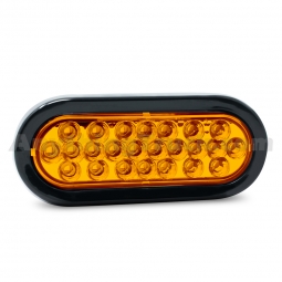 Pro LED ST65A 6" Oval Amber LED Strobe Light, 12-24 Volts, with Grommet & Harness