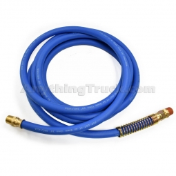 PTP B455180 15' Blue Rubber Air Brake Hose Assembly, 3/8" I.D. with 1/2" NPT Fittings