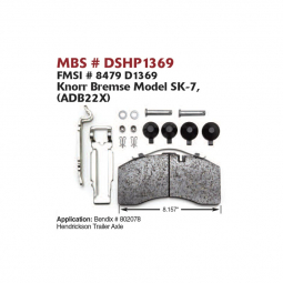 Marathon DiscStar DSHP 1369 FF Air Disc Brake Pad Kit, Replaces Bendix K070796