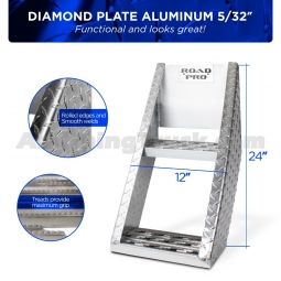 12" Wide Road Pro Diamond Plate Aluminum Truck Frame Step