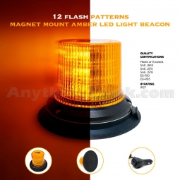 Pro LED 2572AMAG LumiStar Magnet Mount 12 Function Amber LED Light Beacon