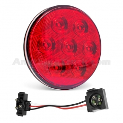 Pro LED 407RGRO 7-Diode 4" Round Red LED Stop/Tail/Turn Light With Male Grote Adapter