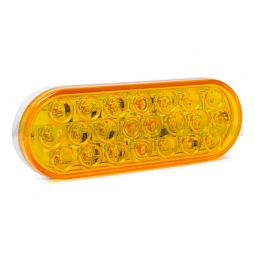 Amber 6" Oval LED Strobe Light (Secondary) - 10-30 VDC