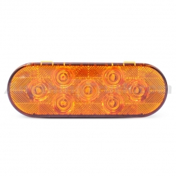 Pro LED 607A24 7-Diode 6" Oval Amber LED Front, Park, and Turn Signal Light, 10-30 Volts