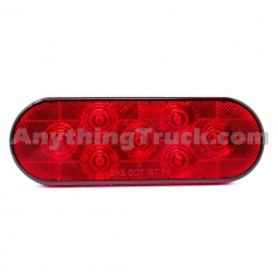 Pro LED 607R24V 7-Diode 6" Oval Red LED Stop/Tail/Turn Light, 10-30 Volts