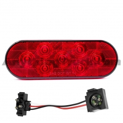 Pro LED 607RGRO 7-Diode 6" Oval Red LED Stop/Tail/Turn Light With Male Grote Adapter
