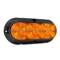 Pro LED 623YST Amber 6" Oval LED Strobe Light, Surface-Mounted, Quad Flash