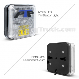 Pro LED MS75A Permanent Mount Amber LED Mini Beacon With 10 Flash Patterns