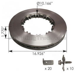 153.1802569 Heavy Duty Splined Disc Rotor Kit for Bendix ADB22X, Replaces 802569