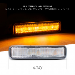 Pro LED 376A Amber Side-Mount Warning Light, 10 Flash Patterns, Multi-Light Functionality, 10-30 VDC