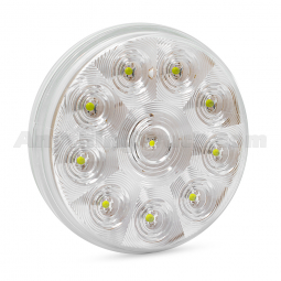 Pro LED 410CST 4-Inch Round Quad Flash Strobe Light, Clear Lens, White LEDs