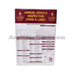 J.J. Keller Annual Vehicle Inspection Report & Inspection Label