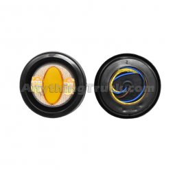 Pair of 2" Round Amber LED Marker Lights With Amber Warning Flash Function
