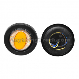 Pair of 2-1/2" Round Amber LED Marker Lights With Amber Warning Flash Function
