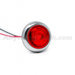 Pro LED 34R1FL 3/4" Round Bullet Style Marker Light with Chrome Bezel, Single Red Flash