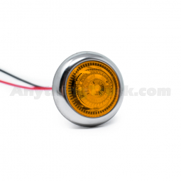 Pro LED 34Y1FL 3/4" Round Bullet Style Marker Light with Chrome Bezel, Single Amber Flash