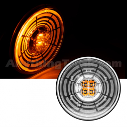 Pro LED 413YCTUN 4" Round Tunnel Vision Turn Signal Light, Clear Lens, 13 Amber LEDs