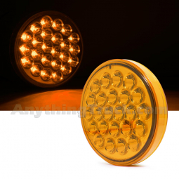 Pro LED 424Y 4" Round Pearl Style Turn Signal Light With 24 Amber LEDs - Replaces Truck-Lite 4050A