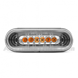Pro LED 622YCTUN 6" Oval Tunnel Vision Turn Signal Light, Clear Lens, 22 Amber LEDs