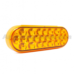 Pro LED 624Y 6" Oval Pearl Style Turn Signal Light With 24 Amber LEDs - Replaces Truck Lite 6050A
