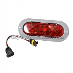 Truck-Lite 60052R Red LED, Oval Stop, Tail, Turn w/ Grey Flange Mount