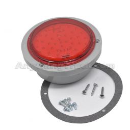 Betts 452028 4" Red LED Stop/Tail/Turn Light, Flat Lens, Supports Both 12 VDC & 24 VDC