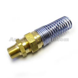 1/2" NPT Hose Connector with Spring Guard for 7/8" OD x 1/2" ID Rubber Air Brake Hose