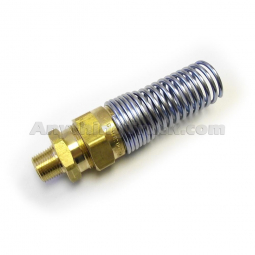 3/8" NPT Hose Connector with Spring Guard for 7/8" OD x 1/2" ID Rubber Air Brake Hose