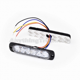 Pro LED 306AC Low Profile Amber/White Strobe Lamp, 10-30 Volts, 6 LEDs