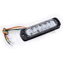 Pro LED 306A Low Profile Amber Strobe Lamp, 10-30 Volts, 6 LEDs