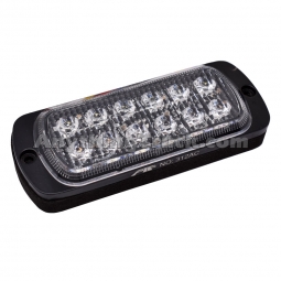 Pro LED 312AC Double Row 12 LED Amber/White Warning Light With 19 Flash Patterns, 10-30 Volt DC