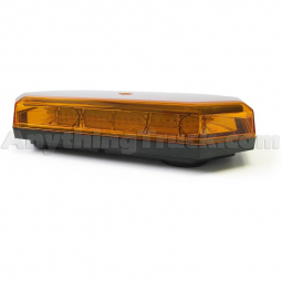 10 Function, Amber LED, Amber Lens Mini Light Bar Warning Light with Permanent Mount - 10-30 VDC