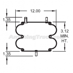 Firestone W01-358-7344 Air Bag, Replaces Load Air P10-755C Air Spring