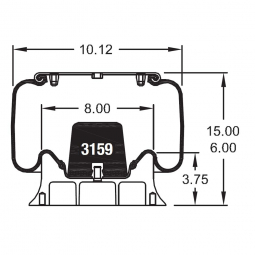 Firestone W01-358-9053 Air Bag, Replaces EZ Ride 8030192 and Fruehauf UCE-1304-2 Air Springs