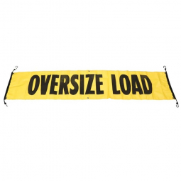 18" x 84" Oversize Load Sign With Heavy Duty Bungee Cords & 12" Black Lettering