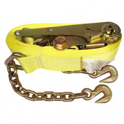 3" x 30 ft. Ratchet Strap with Chain Anchor Ends