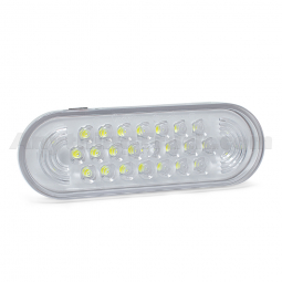 Grote 77361 Oval LED Warning Light, Clear Lens, White Light