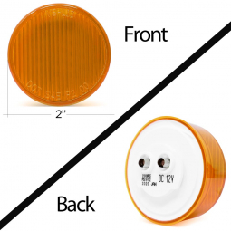 Pro LED 200YS Yellow 2-Inch Round LED Marker Light with Stripe Lens