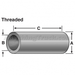 Threaded Spring Pin Bushing, 1-3/4" OD x 4" Long x 1-3/8"-6 Thread, Navistar 688951R1