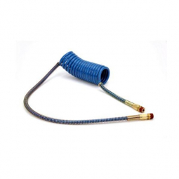 PTP 022008 15 ft. Blue Coiled Nylon Service Air Brake Hose Assembly with One 40" Lead