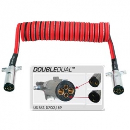 Tectran 37511 DOUBLEDUAL PowerCoil, Universal Dual Pole Plugs, 15' Length, 12" Leads