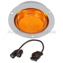 Truck-Lite 10051Y Series 10 Yellow LED Clearance Marker Light Kit, 2-1/2" Round with Gray Flange