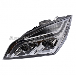 UP 35819 Chrome LED Projection Headlight, Fits 2018+ Freightliner Cascadia - LH Drivers Side